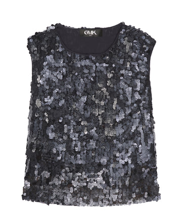 Good Morning Keith Black Sequin Top