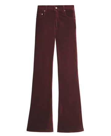 Good Morning Keith Burgundy Velvet Flare denim packshot