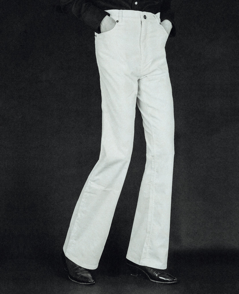 Good Morning Keith White Corduroy Mick Flare jeans